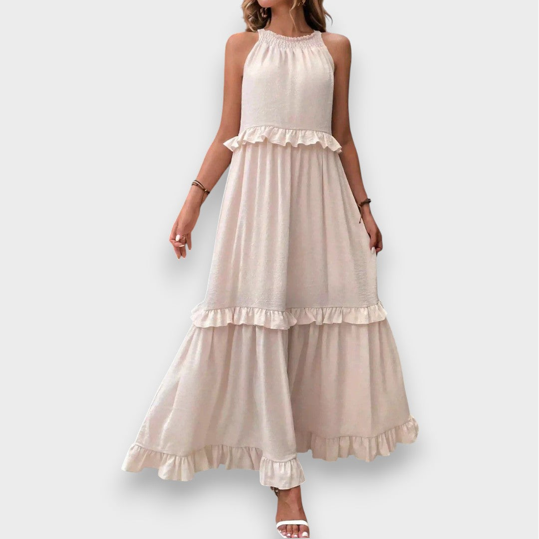 Αλίνα | Αμάνικο Φόρεμα με Λεπτομέρειες Ράσας