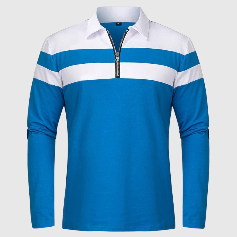 Λιμπουσέ - Κομψό πουλόβερ με φερμουάρ και ρίγες