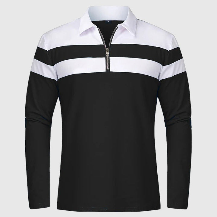 Λιμπουσέ - Κομψό πουλόβερ με φερμουάρ και ρίγες