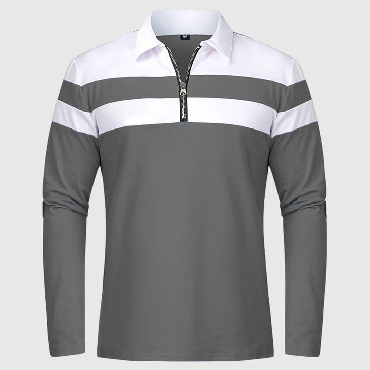 Λιμπουσέ - Κομψό πουλόβερ με φερμουάρ και ρίγες