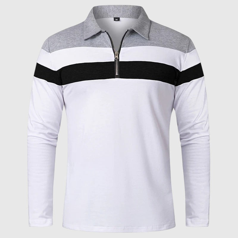 Λιμπουσέ - Κομψό πουλόβερ με φερμουάρ και ρίγες