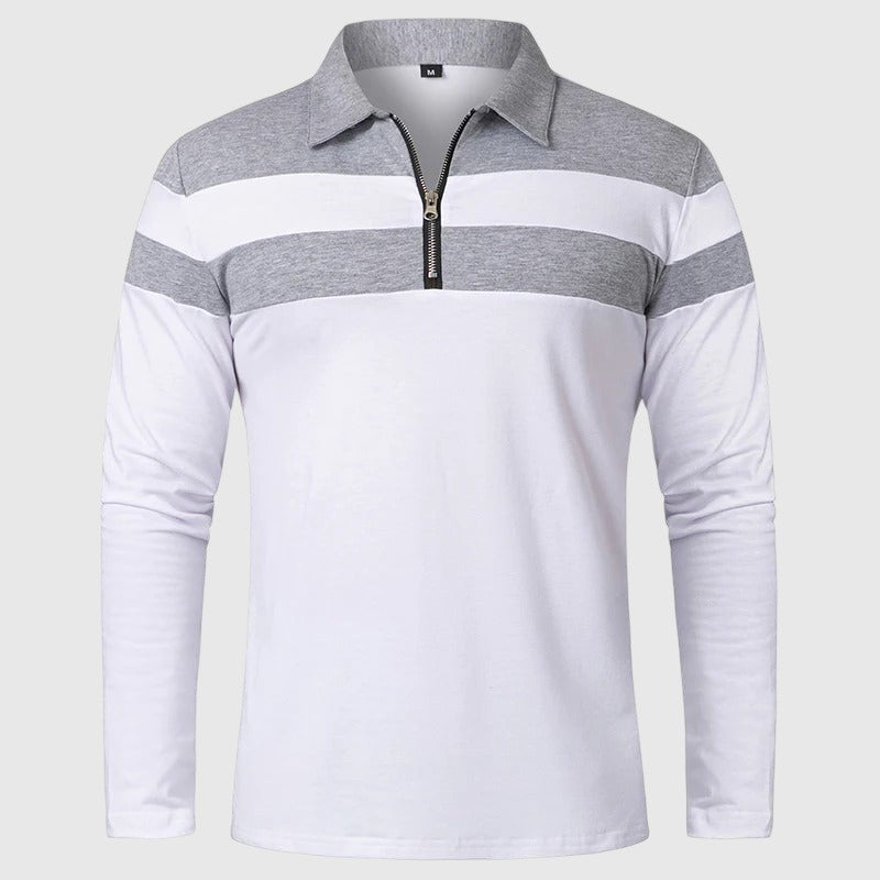 Λιμπουσέ - Κομψό πουλόβερ με φερμουάρ και ρίγες