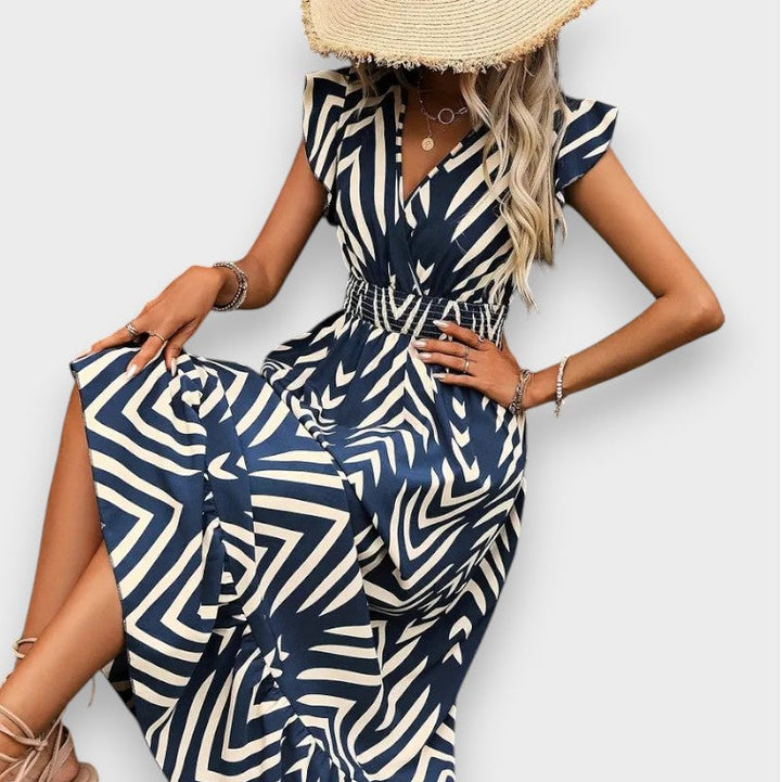 Milena | Φόρεμα με Γενικό Σχέδιο και Στενή Μέση